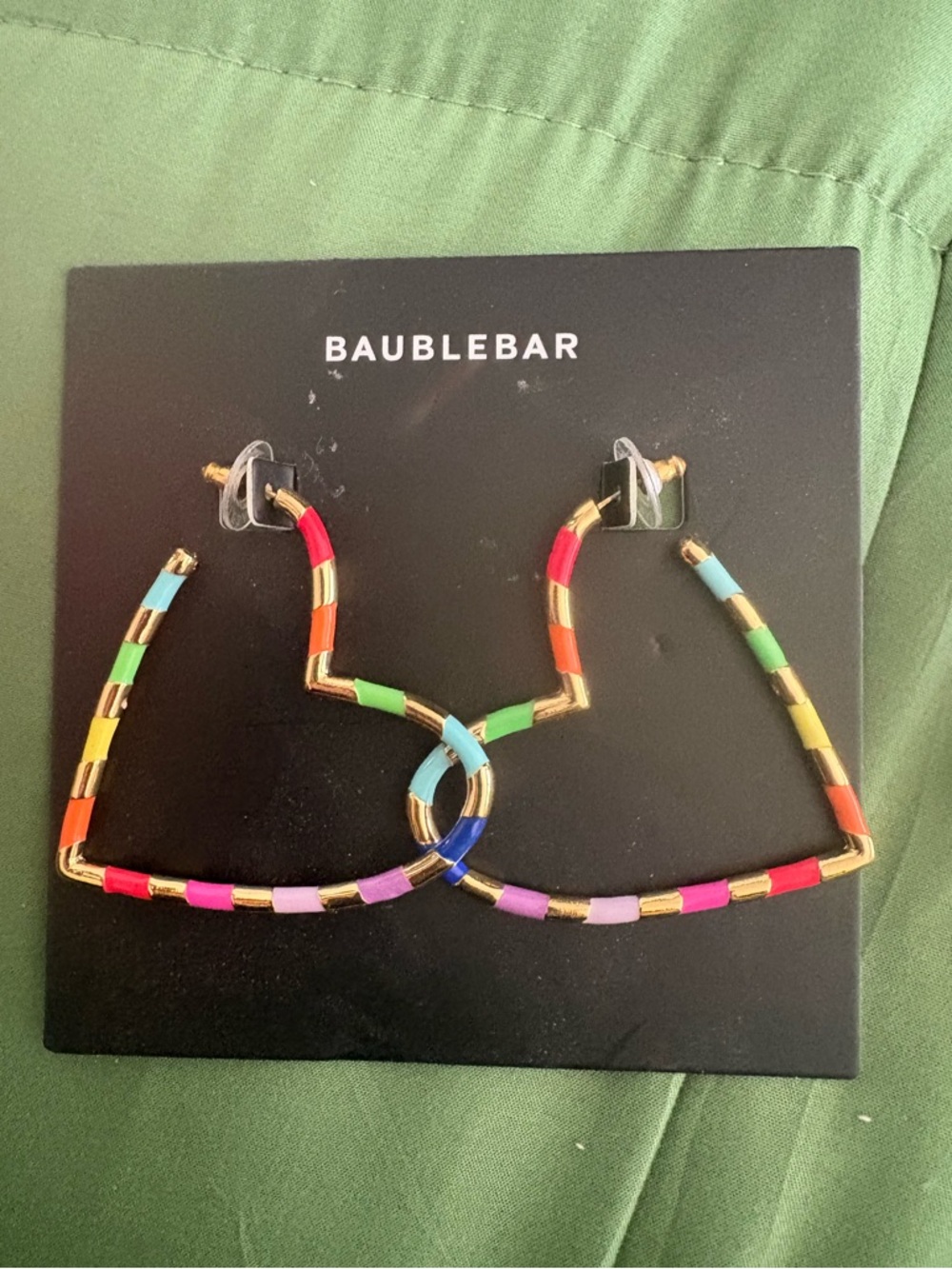 Baublebar Heart shaped rainbow earrings